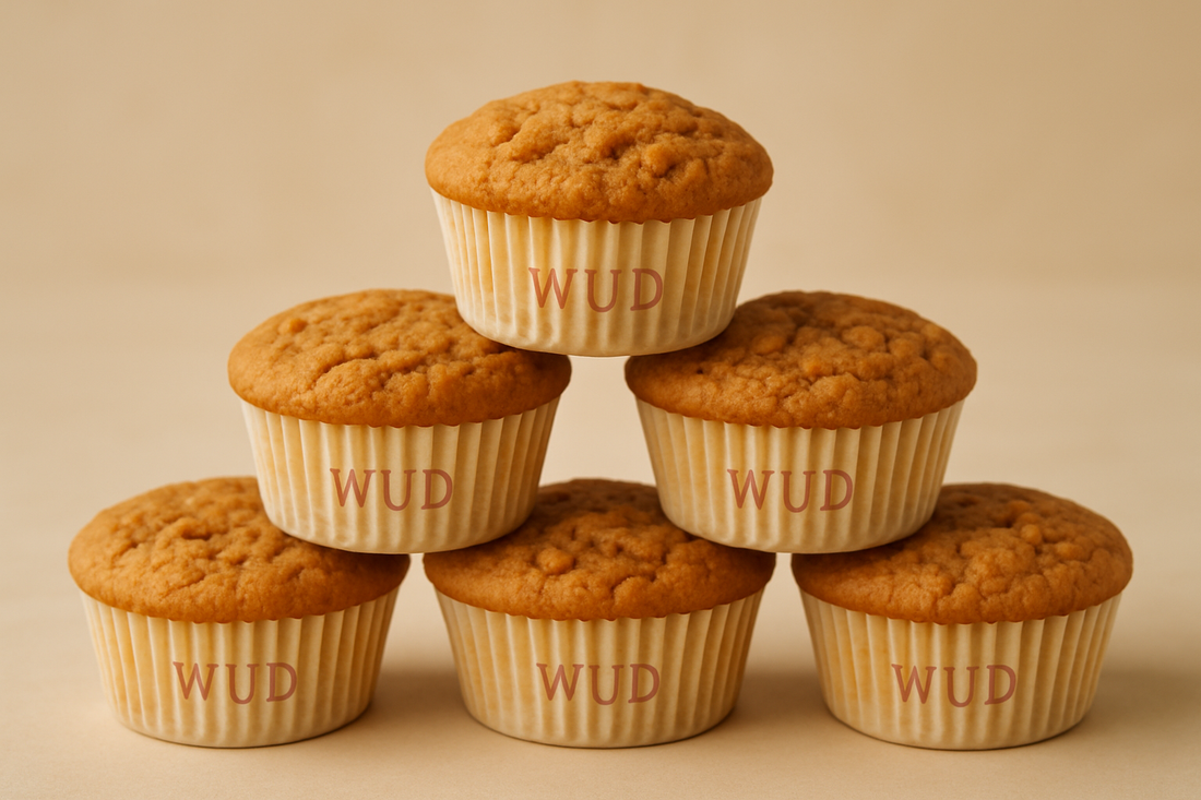 Remove the frosting, make the wrappers much lighter in color. and a smoother WUD font, in pink or purple